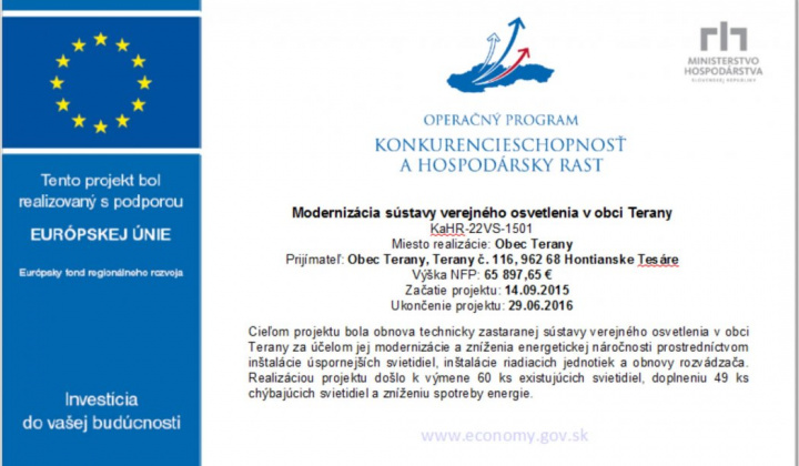 Fotka - Modernizácia verejného osvetlenia - ukončenie