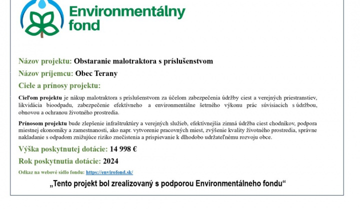 Fotka - Obstaranie malotraktora s príslušenstvom