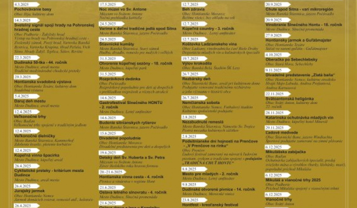 Fotka - Plagát podujatí Zlatej cesty počas roka 2025