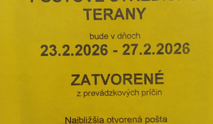 Fotka - Oznámenie o zatvorení pošty